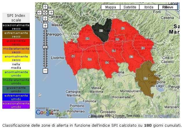 Situazione pluviometrica Una sintesi della situazione pluviometrica viene regolarmente effettuata attraverso la valutazione di alcuni indici relativi agli afflussi nei diversi sottobacini dell'arno,