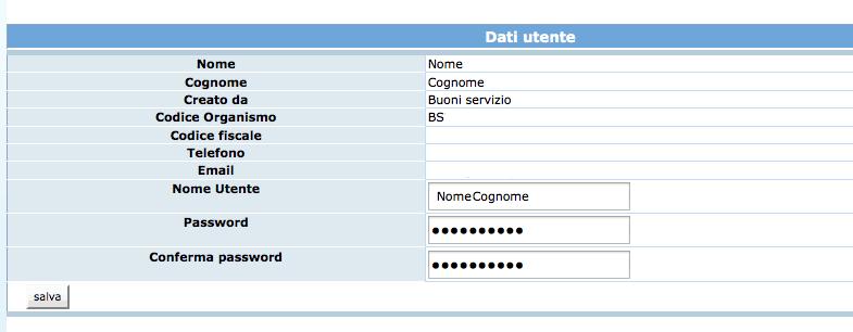 1.2. ATTIVAZIONE ACCOUNT UTENTE WEB Dopo aver confermato l invio delle credenziali di accesso, arriverà un e-mail all'indirizzo indicato nel campo Email (utente web).