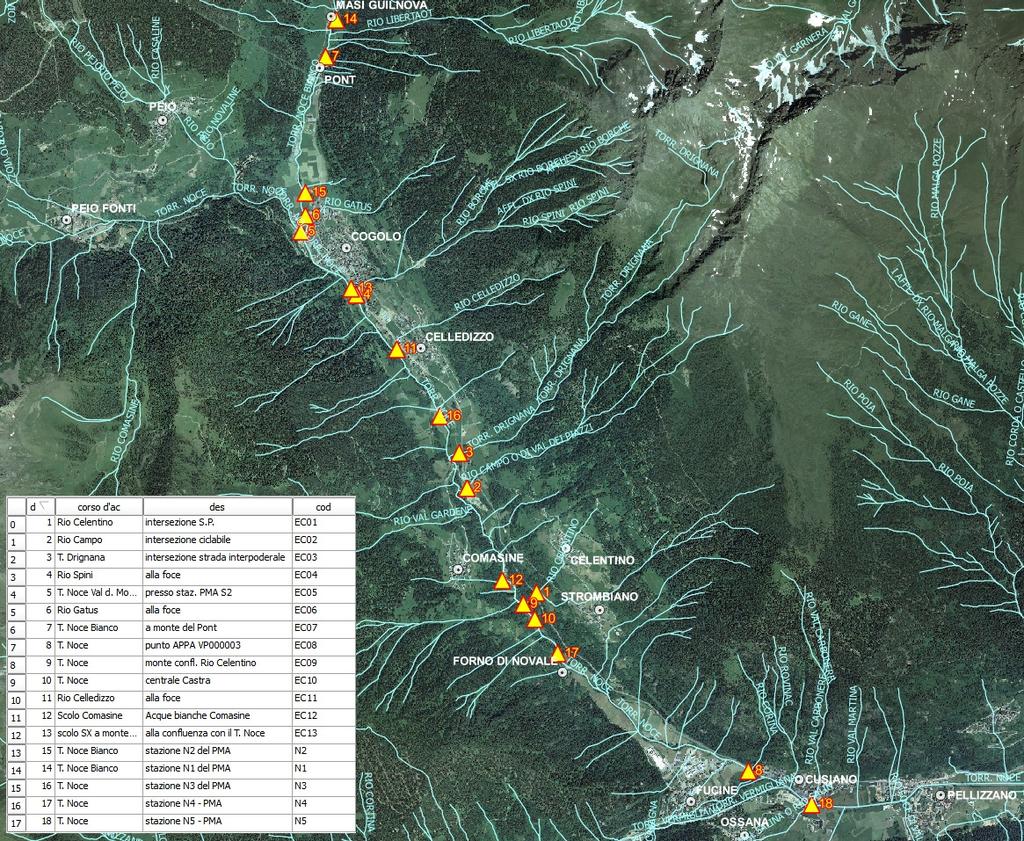 STAZ. CORPO IDRICO ORA coordinate WGS84-UTM definizione sigla toponimo hh.mm lat N long E EC02 Rio Campo 17.10 intersezione pista ciclabile 5132596 631374 EC12 Scolo Comasine 17.