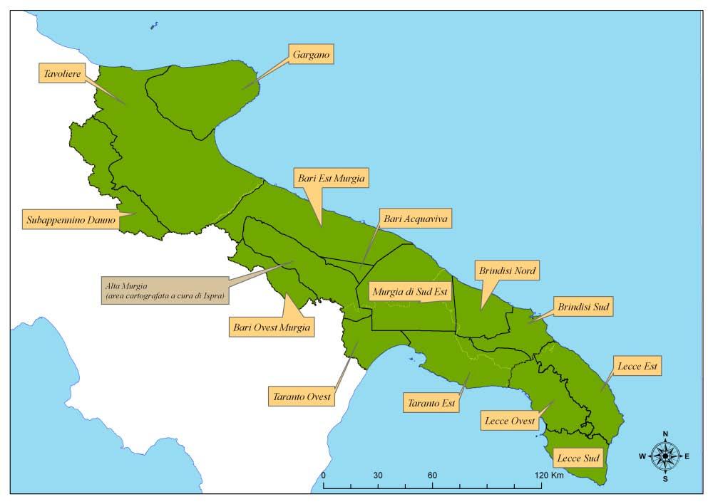 Biodiversità: tendenze e cambiamenti Habitat CORINE Biotopes cartografati in Puglia Nome indicatore DPSIR Fonte dei Dati Habitat CORINE Biotopes cartografati in Puglia S, R Progetto Carta della