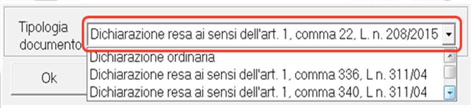 selezionata la specifica Tipologia di documento della sezione successiva).