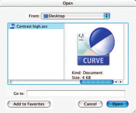 Scelta delle curve di gradazione Sempre attraverso il dialogo Importa/Salva si possono caricare tutte le curve di una lista prodotta