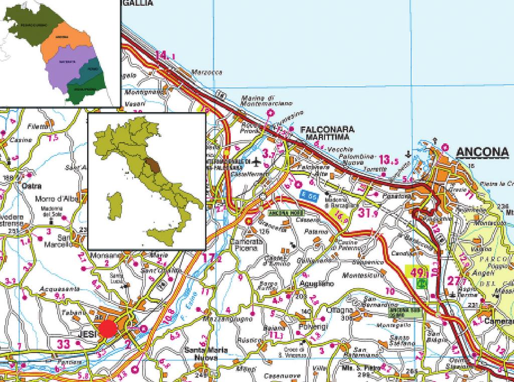 Centrale di Jesi LA COLLOCAZIONE GEOGRAFICA Latitudine: 43 33 01 N Longitudine: 13 17 08 E Altitudine: 191 m 
