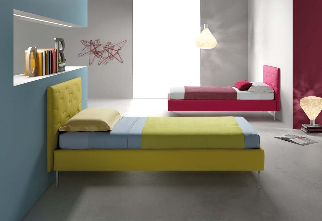 CRISS CROSS Letti Lift Piedini Up Materasso ad altezza ridotta e guanciali della linea Bside Completo lenzuola cotone colore 007 e 008 (guanciale colore 034) Teli arredo Cuscino decoro cm