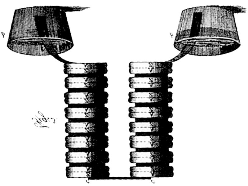 poteva essere prodotto inserendo due metali diversi nel muscolo; Alessandro Volta
