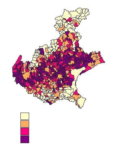 LA DISTRIBUZIONE SUL TERRITORIO Tassi di crescita della popolazione Var.