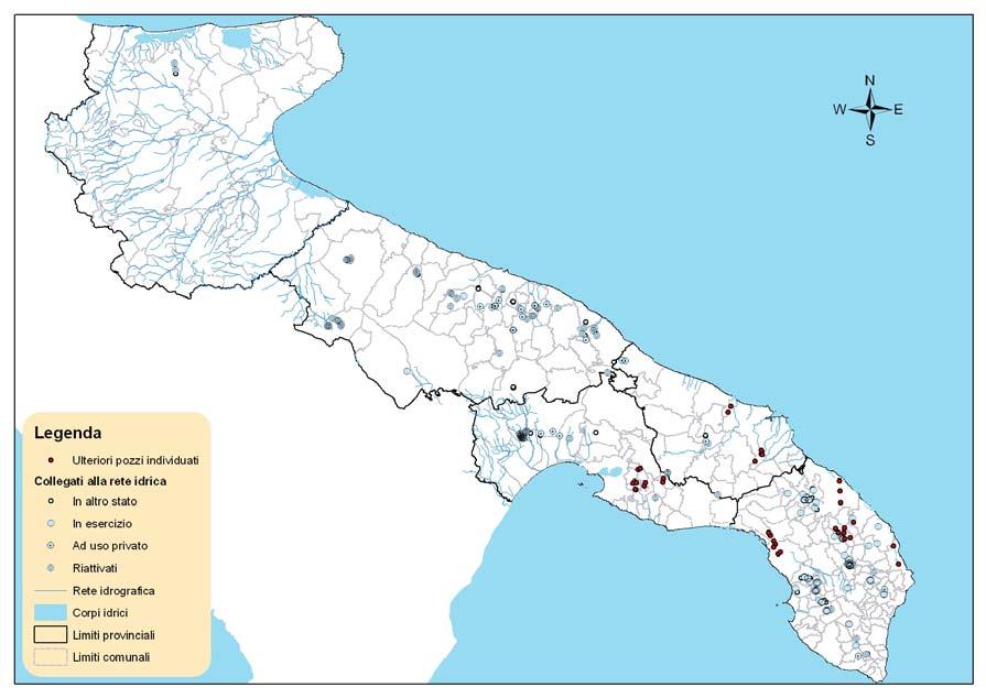 Nel tempo il numero e tipo di designazione dei pozzi esistenti-allacciati alla rete idropotabile può, infatti, cambiare secondo la situazione verificatasi: tra pozzi in esercizio, in dismissione