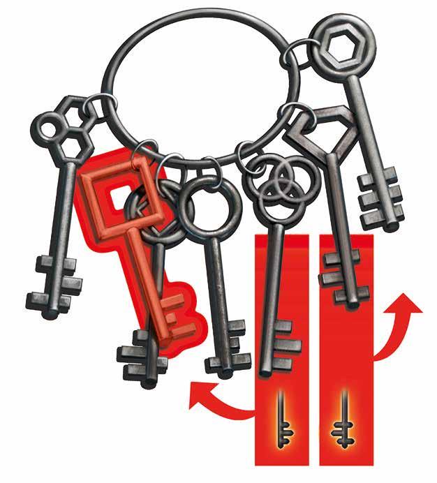 Il poster mostra la forma di due chiavi, e indica di prendere