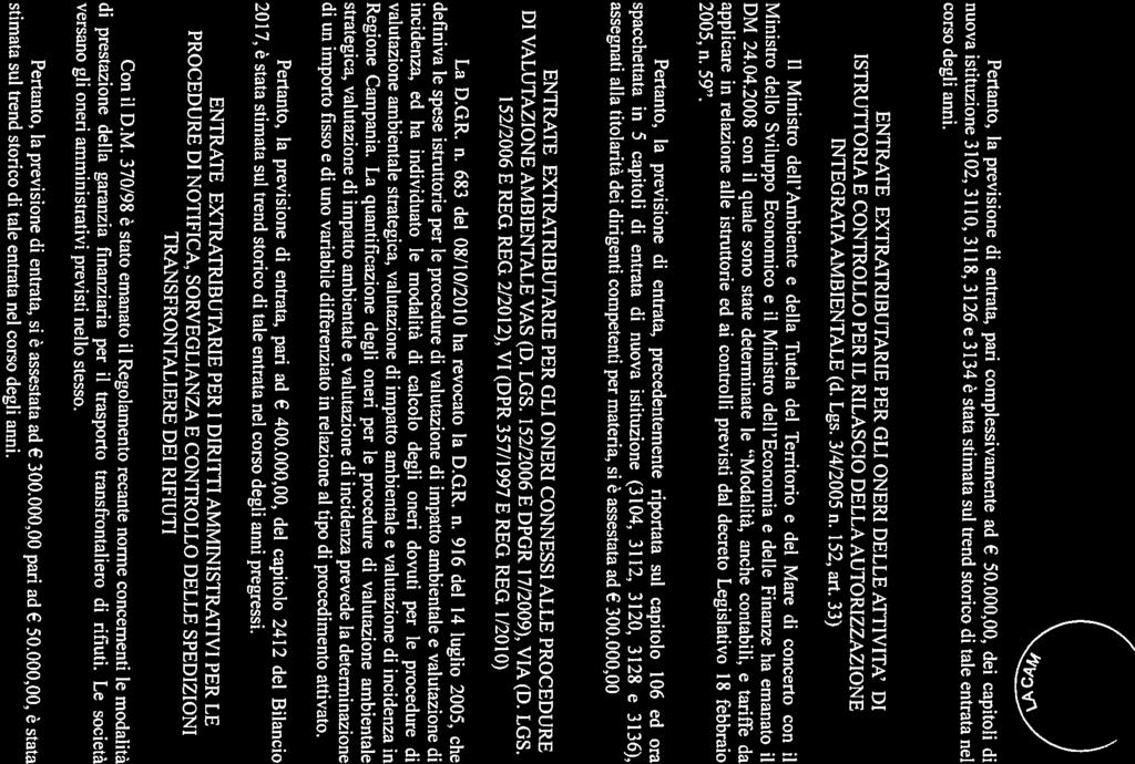 l Ministr dll Ambint dll Tutl dl Trritri dl Mr di cncrt cn il Prtnt, l prvisin di ntrt, pri cmplssivmnt d 50.00, di cpitli di STRUTTORA E CONTROLLO PER L RLASCO DELLA AUTORZZAZONE crs dgli nni.