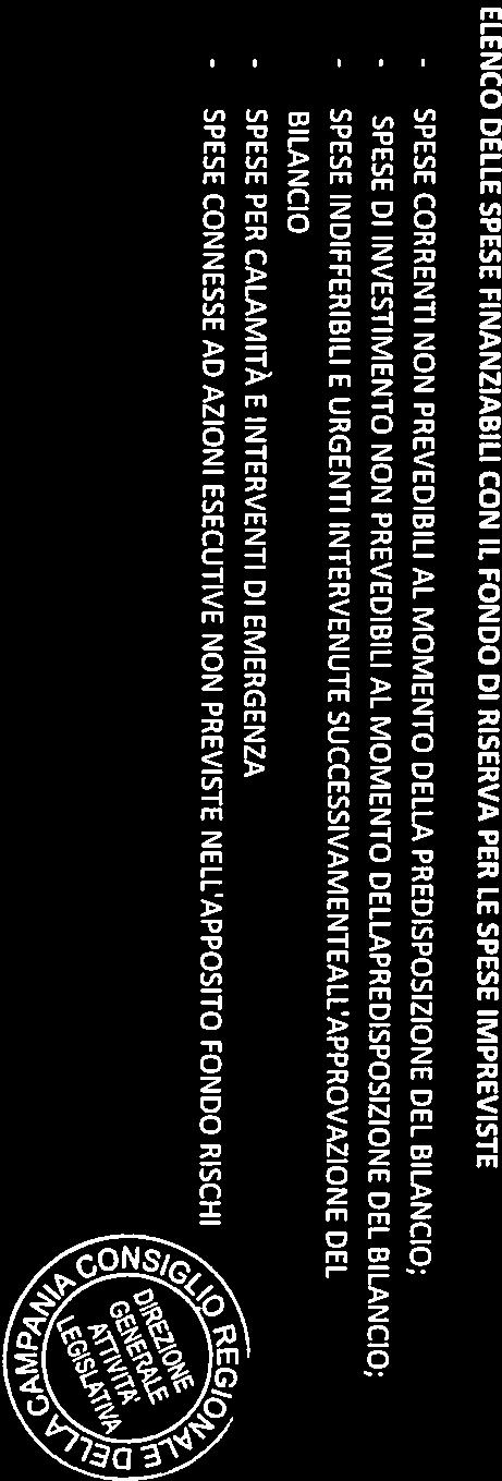 - SPESE ELENCO DELLE SPESE FNANZABL CON L FONDO D RSERVA PER LE SPESE MPREVSTE - SPESE - SPESE - SPESE - SPESE CORRENT NON PREVEDBL AL MOMENTO DELLA PREDSPOSZONE DEL BLANCO; D NVESTMENTO NON PREVEDBL