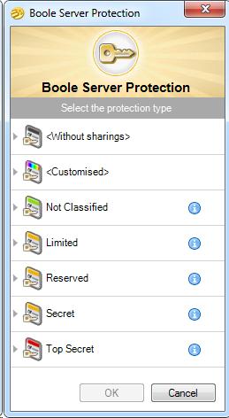 Per ulteriori informazioni sui Template di protezione messi a disposizione da Boole Server fare riferimento alla guida on line.