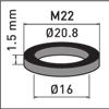 Guarnizioni e filtri Guarnizioni gomma per Cart Int 78136046 1 Sacchetto con 100 pezzi M22 ; 16 x 20.8 x 1.5 mm 10.