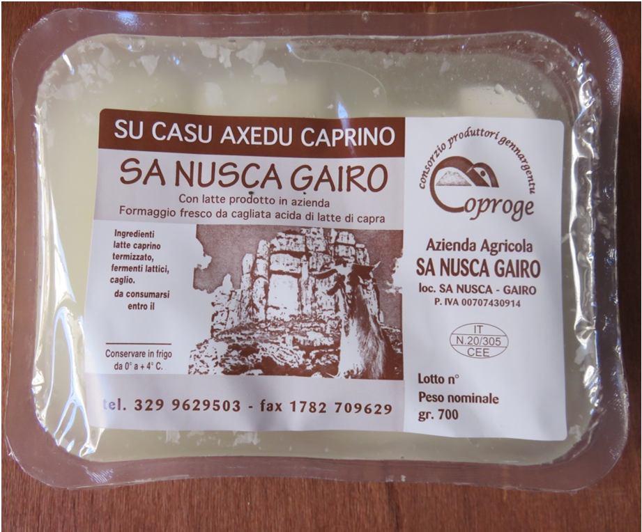 Categoria: Casu agedu o fruhe. 2 Classificato Ditta: Azienda Scattu Alberto, Gairo. Formaggio: Sa nusca Gairo.