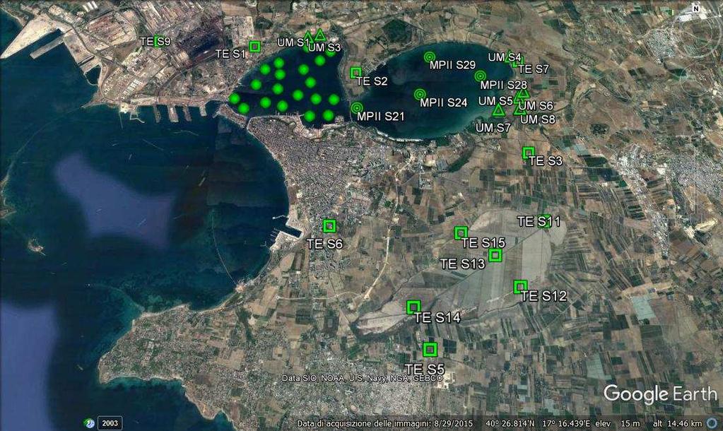 Percentuale completamento 85% Mar Piccolo di Taranto: Interventi prioritari CAMPAGNA DI INDAGINI GEOGNOSTICHE NEL MAR PICCOLO E NEL SUO INTORNO Nei sondaggi a terra è in corso il prelievo dei