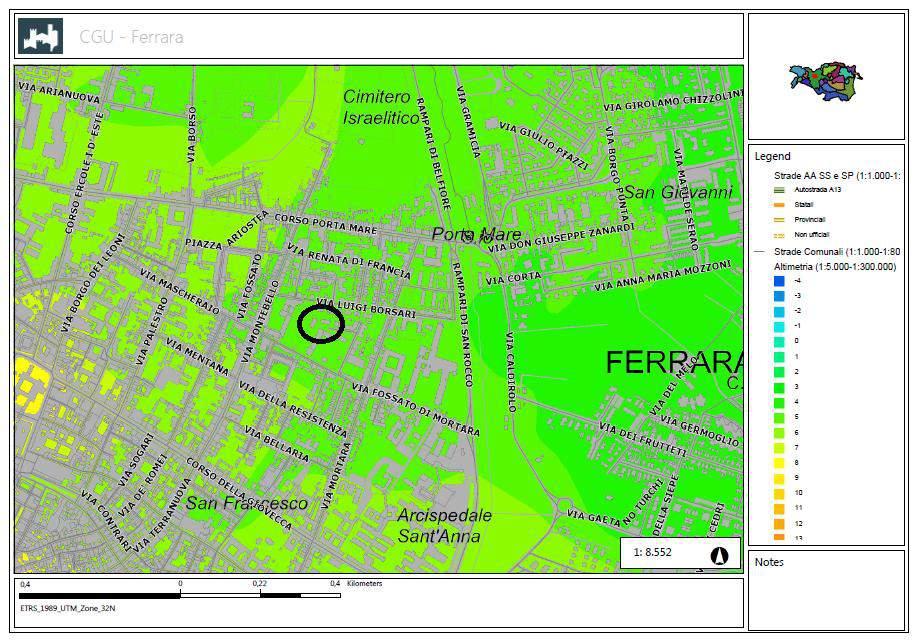 Valutazione sismica di un terreno posto a Ferrara, Via Machiavelli Dip.