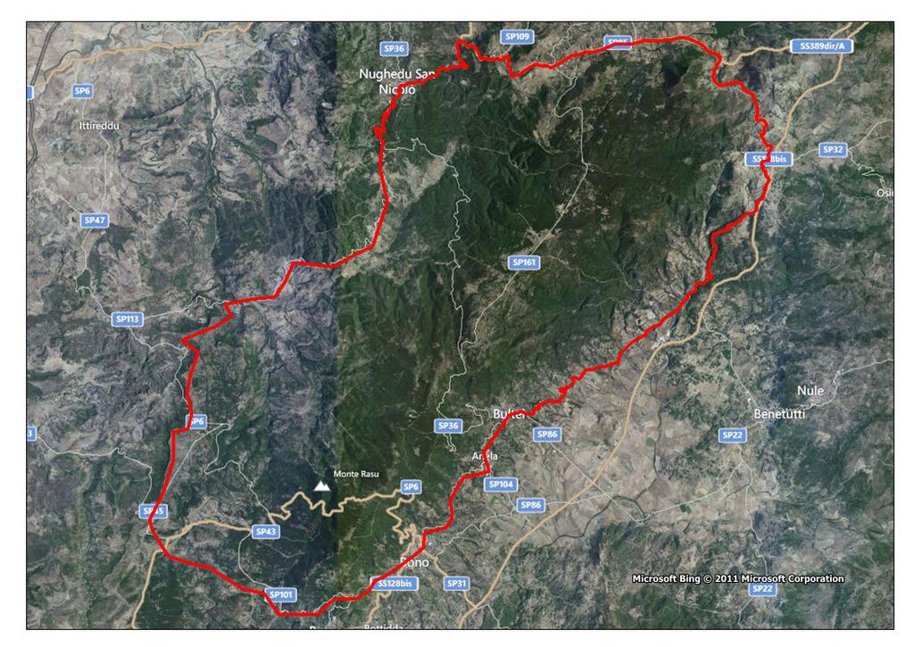 8) Descrizione della zona infetta del selvatico di Bultei- Nughedu di San Nicolò : I comuni interessati per questo Areale sono: Bultei, Pattada, Nughedu di San Nicolò, Anela, Bono, Bottidda, Burgos.