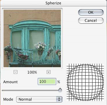 Filtri Distorsione Effetto sfera Avvolge una selezione