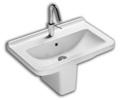 65 lavabo con semicolonna washbasin with siphon cover FISSAGGI LAVABO FIXING FOR WASHBASIN 70 yxbe 790 520 0 620 yxbk Monoforo (predisposizione triforo). Da installare sospeso a muro o su mobile.