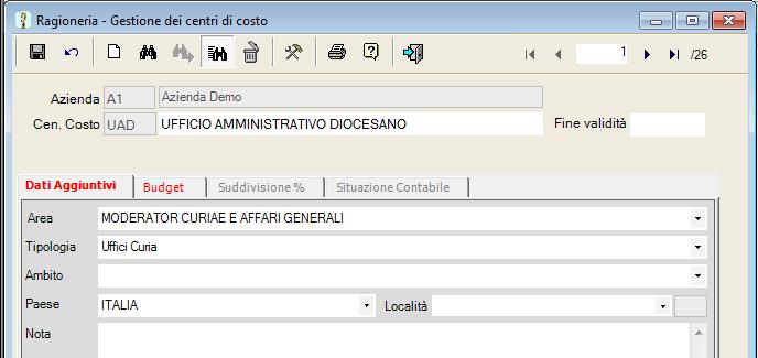 I CENTRI DI COSTO Sono costituiti da informazioni aggiuntive che ne determinano le