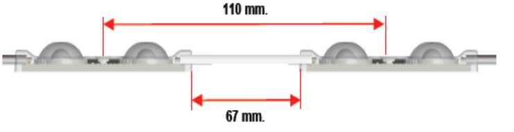 * Gennaio 2016 GE 02-48 Moduli con 2 LED SMD con lente MODELLO * Flusso Luminoso * Efficienza Lum. * λd - nm.