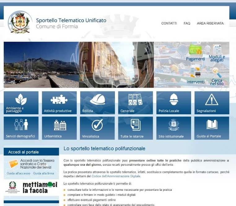 Formia Smart City: Il sottosistema SIT ed e-government Altra peculiarità del SIT è l integrazione con i moduli