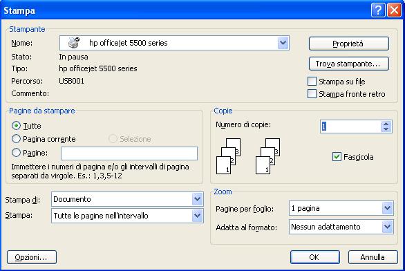 Stampa Possiamo anche decidere di fare più di una copia, evitando di fare continuamente clic sull