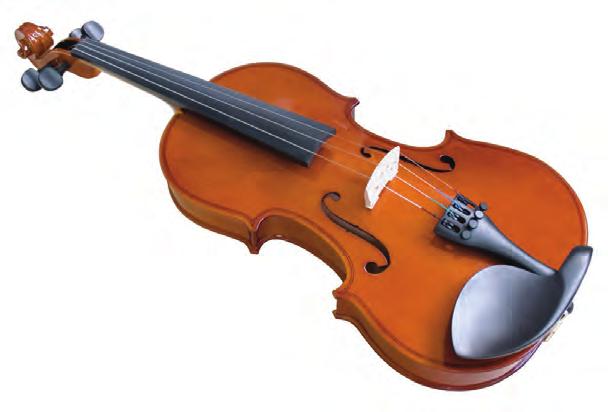 archi violini Tavola in abete, fasce e fondo in acero, tastiera e piroli in acero, cordiera con tiracantini. Archetto e pece inclusi.