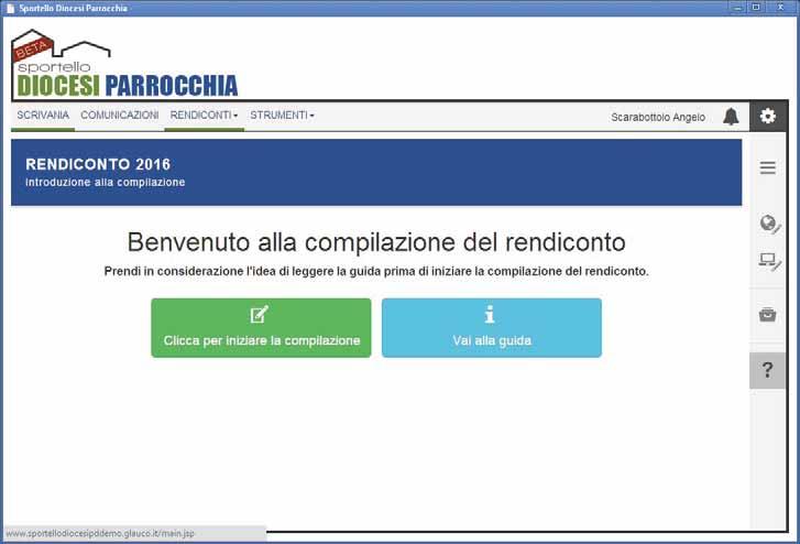 La prima volta che si entra, verrà proposta la visualizzazione della guida: Dal login successivo si entrerà