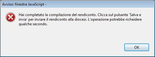 scegliere Completato Comparirà il seguente messaggio da