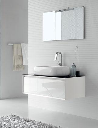 THIS SUSPENDED BASE UNIT HAS STORAGE SPACE ALONG ITS ENTIRE WIDTH, WITH RUNNERS THAT ENSURE A LIGHT AND RESISTANT SLIDING OPENING SYSTEM. LAVABO INTEGRATO (valido pr variant 3 ) E.