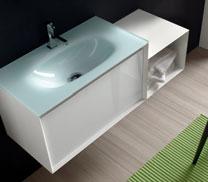 . bas + top + lavabo + spcchira con fartto Prisma TR + 2 pnsili bas unit + top + washbasin + mirror with Prisma TR light + 2 shlvs bas + top + lavabo + spcchira con fartto Prisma TR bas unit + top +