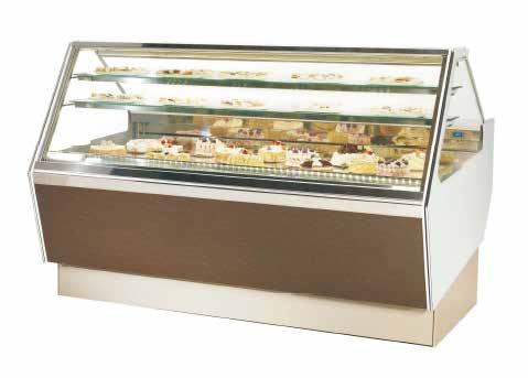 Horizon pas rv Pastry cabinet with double fan ventilated refrigeration system: Standard or FULL MODE option with vertical air flow system which permits to cool the complete display area for the whole