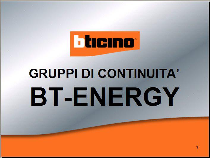 1 PREMESSA L esigenza di avere la continuità del servizio elettrico anche negli ambienti domestici o similari è ormai sempre più diffusa in Italia.