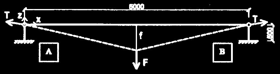 Forze di carico trasmesse alla struttura portante principale con forza statica equivalente in direzione verticale CAMPATA DA 5 m F = forza statica equivalente T = forza nella fune f = vettore