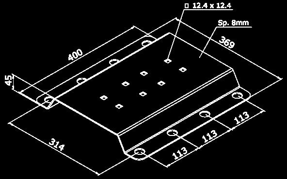 art. SL1PSP SL2PSP Descrizione: Supporto piano sagomato da applicarsi tramite la bulloneria in dotazione alla piastra di base di dispositivi SMARTLINE che consente, grazie all utilizzo di