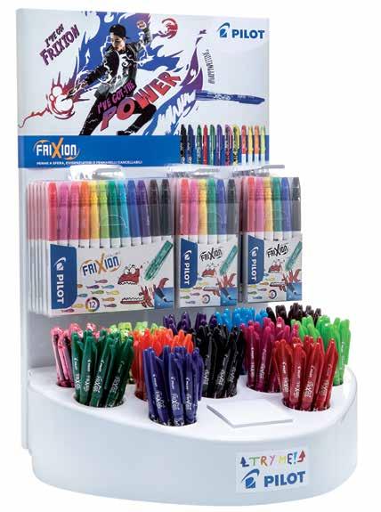 NuovO ESPOSITORE Espositore: MIX FRIXION BALL 0,7, FRIXION LIGHT E FRIXION COLORS Pezzi: 78 FRIXION BALL 0,7 +18 FRIXION LIGHT + 3 SET DA 12 PZ. FRIXION COLORS + 6 SET DA 6 PZ.