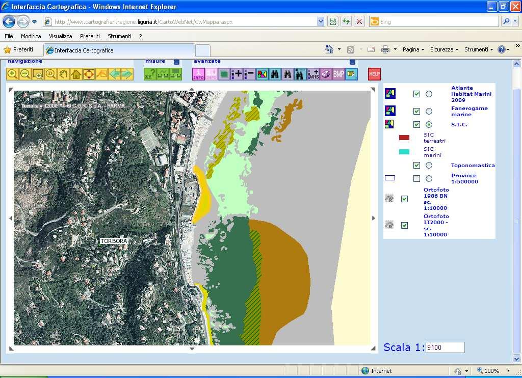 Di fronte al terrapieno di loc. Serra Atlante Habitat Marini 2009 Risultato della Selezione Identificativo 1303 Superfice [ha] 0.