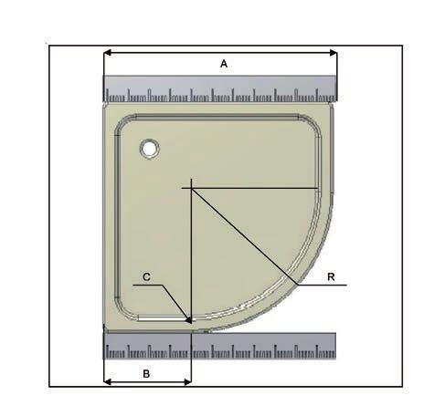 INFO SERVICE 7) Per calcolare il raggio di curvatura di un piatto è necessario prendere alcune misure come viene riportato nel disegno ed effettuare un calcolo numerico secondo una semplice formula.