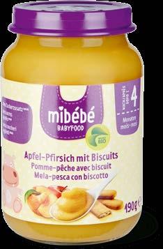 Dolcezza da gustare Una tentazione alla frutta I vasetti di frutta bio Mibébé sono ideali come spuntino per i bambini a