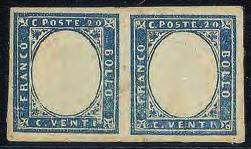 .............................60 78 1854-20 cent azzurro verdastro (8d) su frammento da Tortona del 8.