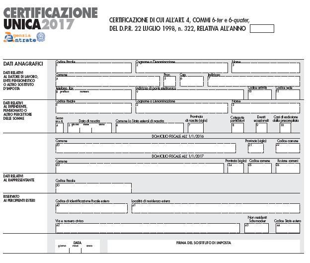 Dati relativi al datore di lavoro, ente pensionistico o altro sostituto d imposta: il soggetto che rilascia la certificazione deve riportare, oltre ai propri dati identificativi ed al proprio codice