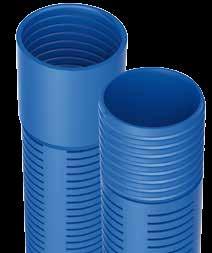 BARRE LISCE CON BICCHIERE FILETTATO Tubi in PVC rigido di colore azzurro filettati maschio e femmina per pozzi artesiani, per acqua potabile.