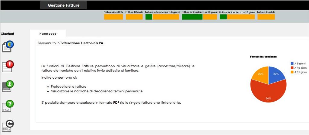 La funzionalità è accessibile dal menù Gestione Finanziario Contabile FatturazionelettronicaPA E possibile selezionare l anno