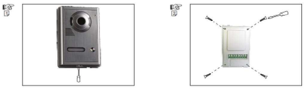 Inserire l adattatore rete nella presa 220V e collegarlo al monitor(fig.2) 5. Installazione telecamera esterna 1.