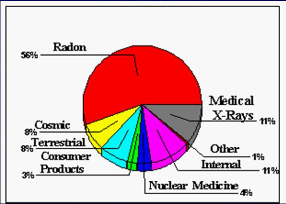 Fonti di esposizione alle radiazioni Comparazione del rischio ambientale Morti di cancro all anno Uso di