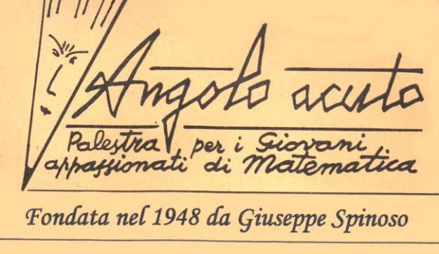 Palestra di gare di Euclide.Giornale di matematica per i giovani CONCORSO ANGOLO ACUTO 2015 Il 31 agosto si è concluso il primo CONCORSO ANGOLO ACUTO che ha eletto la prof.