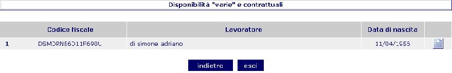 2.12 Disponibilità varie e contrattuali Selezionare le opzioni di interesse dalla seguente schermata: Premere il tasto visualizza report: la ricerca produce l