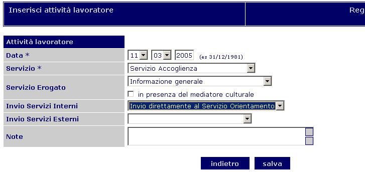 Operazioni sul Lavoratore Le registrazioni vengono archiviate tramite il bottone Salva. 3.3.16.