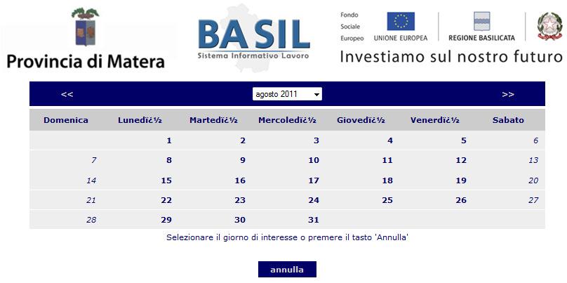 verificare se sono presenti dei colloqui. Selezionata la data, si visualizza il dettaglio della giornata suddivisa in periodi di 30 minuti.