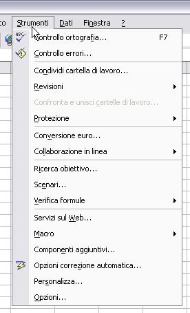 Strumenti: menù ricco di comandi che vanno
